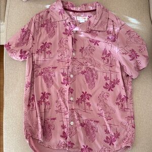 Cat & Jack Pink Dinosaur Button Down  Shirt